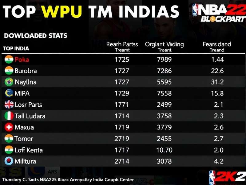 NBA 2K25 Block Party download stats in India showing top cities and growth trends